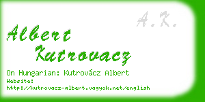albert kutrovacz business card