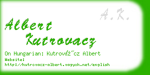 albert kutrovacz business card